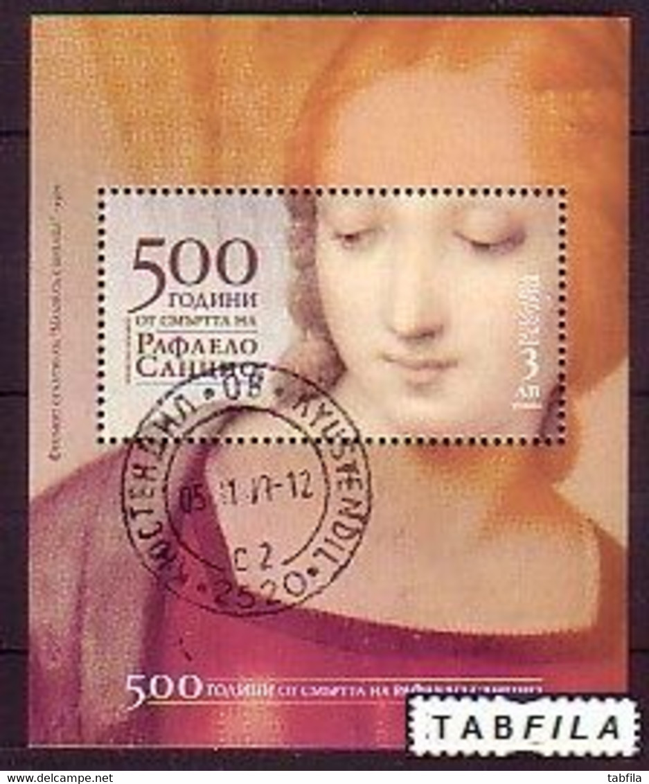 BULGARIA - 2020 - 500 Years Since The Death Of Raffaello Santi - Bl  Used (O) - Oblitérés