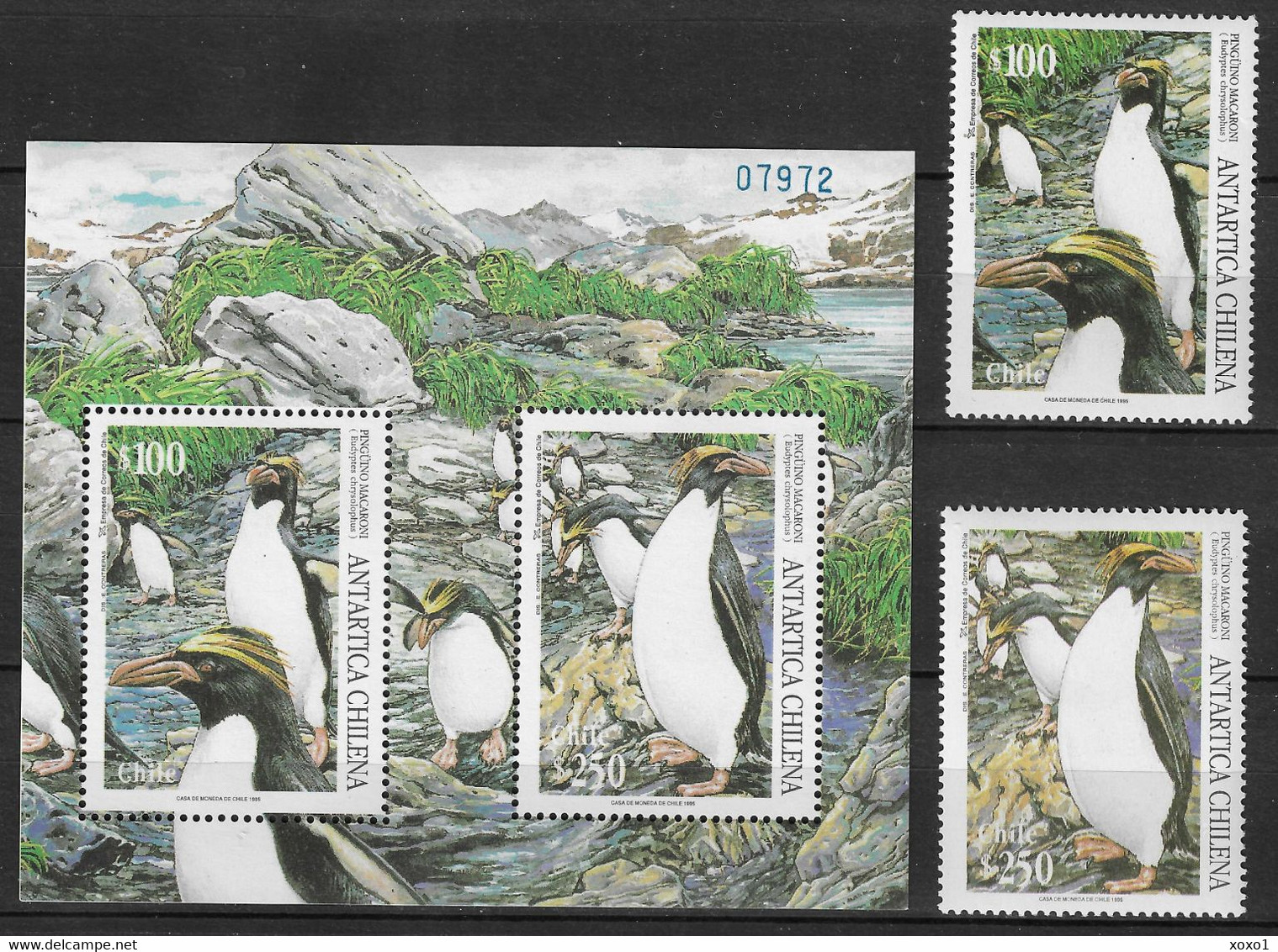 Chile 1995 MiNr. 1684 - 1685 (Block 32) South Pole  Antarctic Wildlife Birds Macaroni Penguin 2v +1s/sh MNH** 9.50 € - Faune Antarctique