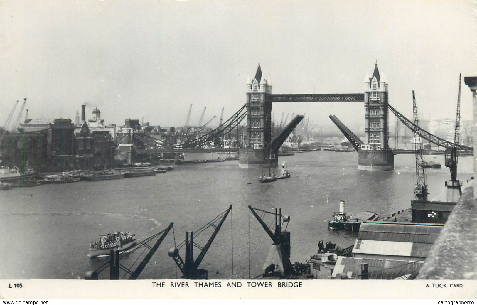 England London Thames River And Tower Bridge Tuck's Real Photo Postcard - River Thames