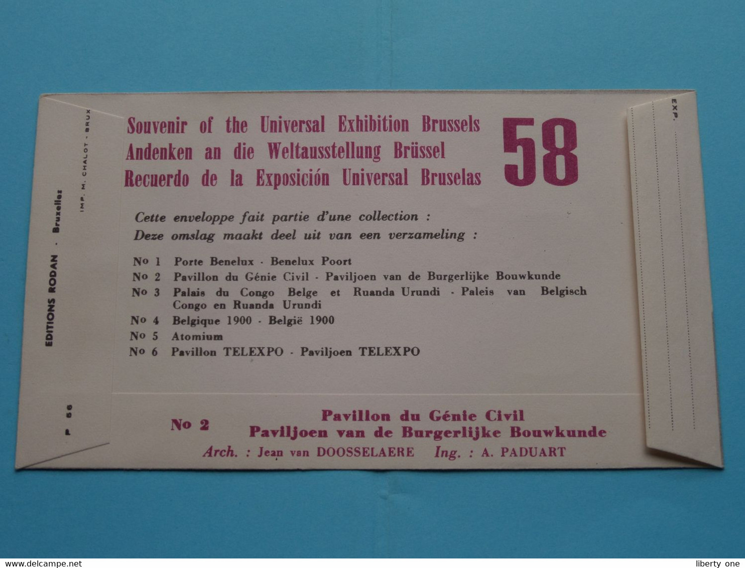 Pavillon Du Génie Civil ( N° 2 ) EXPO De BRUXELLES / BRUSSEL 1958 > 17/4/1958 ( Enveloppe FDC ) ! - 1958 – Brussels (Belgium)