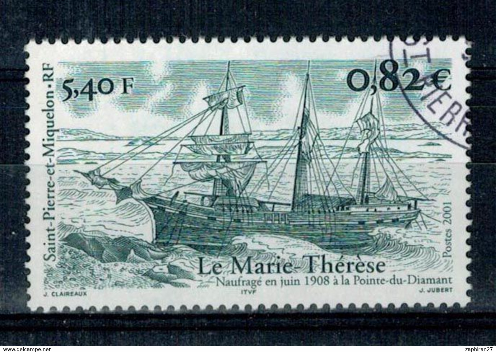 2001 ST PIERRE ET MIQUELON LE MARIE-THERESE OBLITERE CACHET ROND #233# - Oblitérés