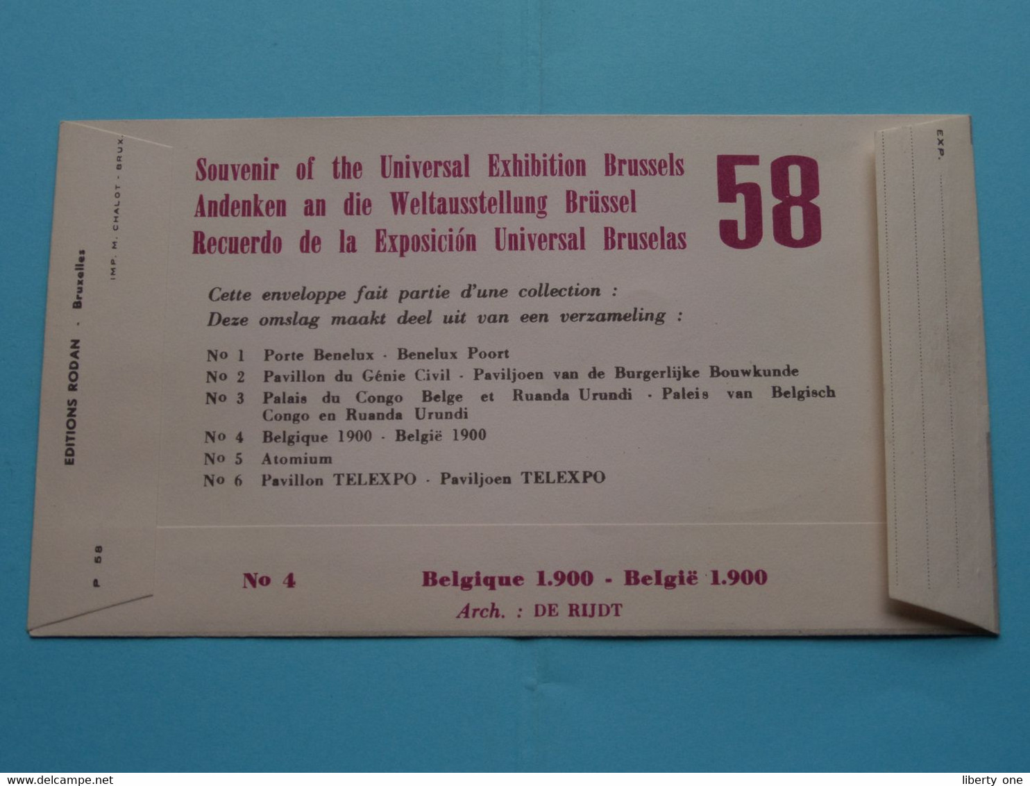 Belgique 1900 België ( N° 4 ) EXPO De BRUXELLES / BRUSSEL 1958 > 17/4/1958 ( Enveloppe FDC ) ! - 1958 – Brüssel (Belgien)