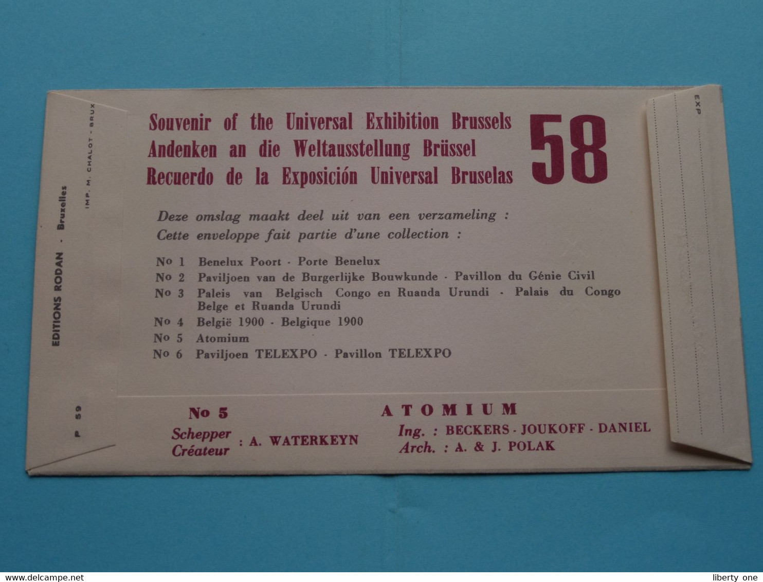 ATOMIUM ( N° 5 ) EXPO De BRUXELLES / BRUSSEL 1958 > 17/4/1958 ( Enveloppe FDC ) ! - 1958 – Brussels (Belgium)