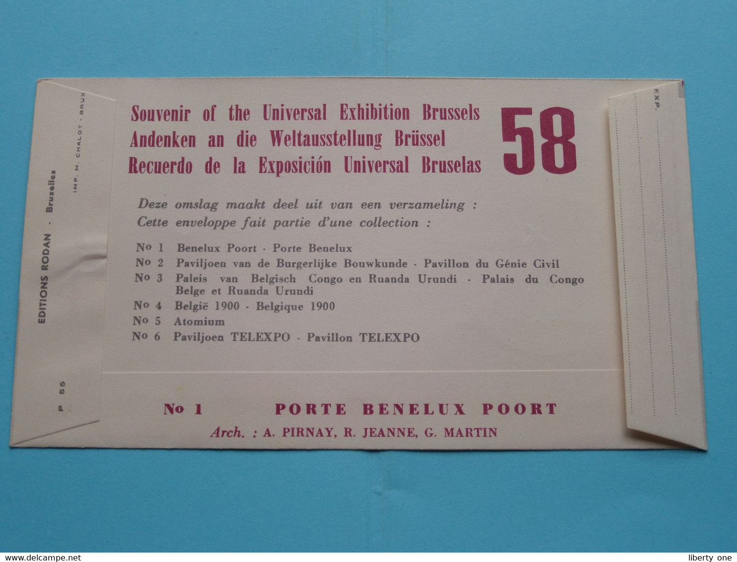 Porte BENELUX Poort ( N° 1 ) EXPO De BRUXELLES / BRUSSEL 1958 > 17/4/1958 ( Enveloppe FDC ) ! - 1958 – Brussels (Belgium)