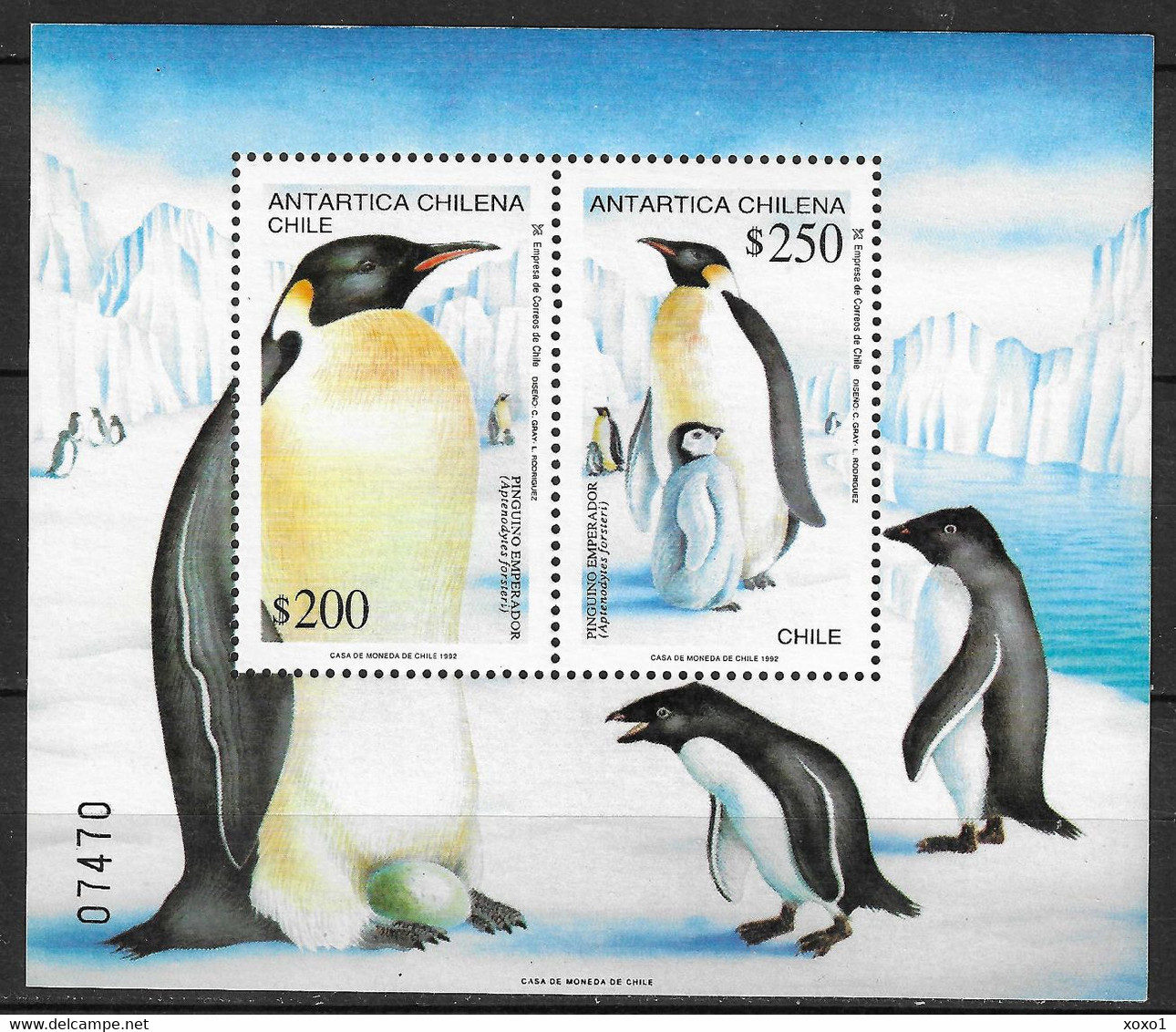 Chile 1992 MiNr. (Block 23) South Pole  Antarctic Wildlife Birds, Emperor Penguin S/sh  MNH** 7.00 € - Faune Antarctique