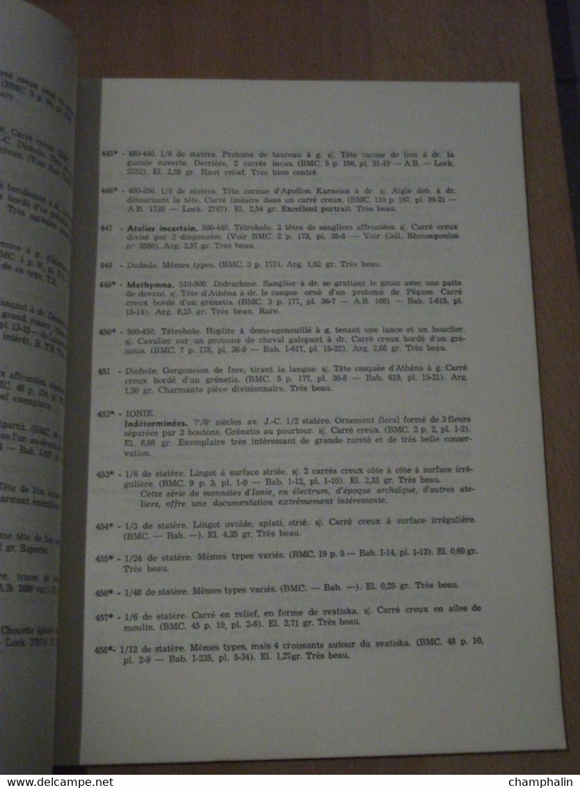 Catalogue De Vente De Monnaies Grecques Romaines Françaises Etrangères - 17-18-19 Juin 1959 - Hôtel Drouot à Paris - Livres & Logiciels