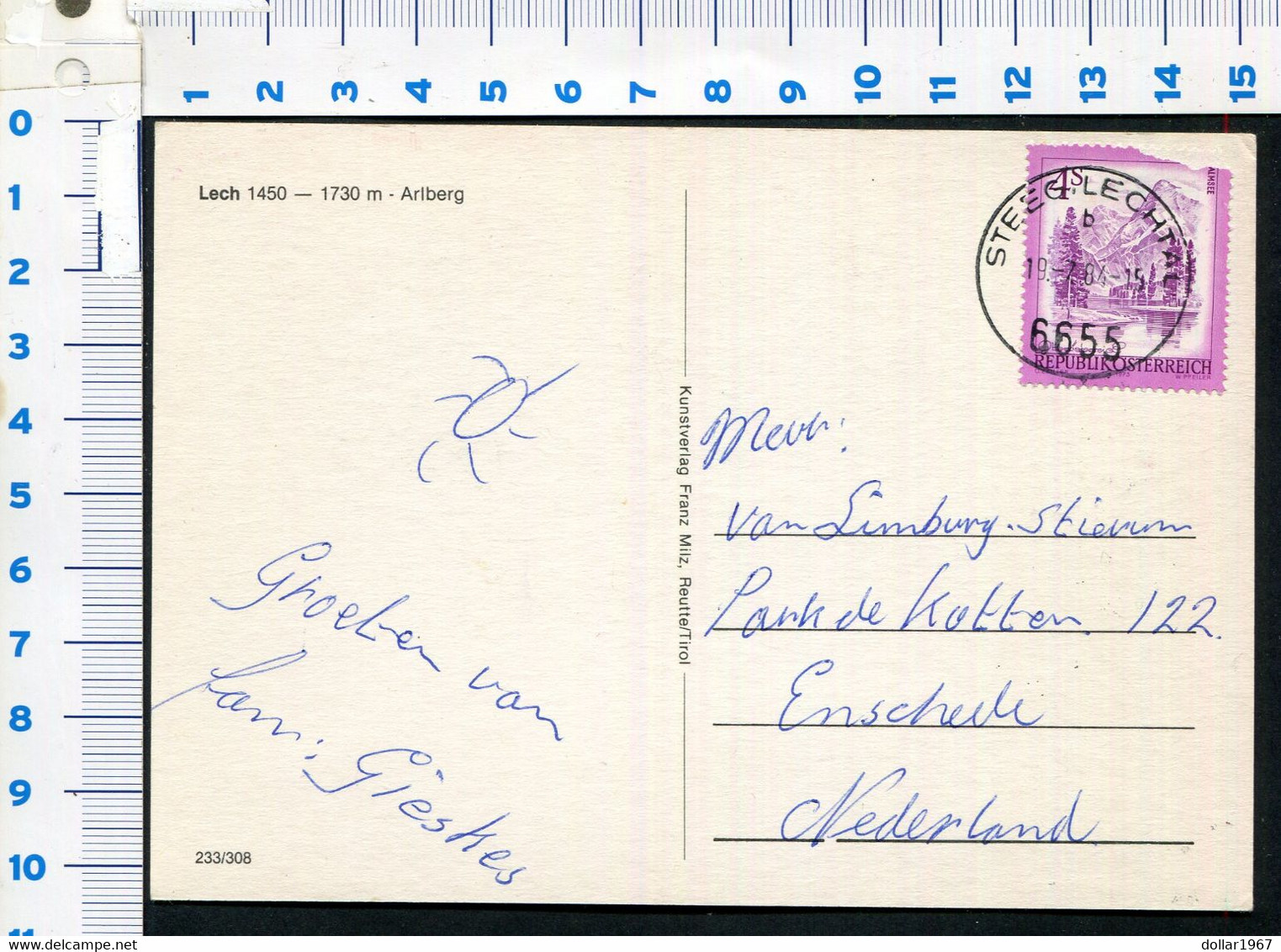 Lech 1450 - 1700m. Arberg  -  USED 1984 - 2 Scans For Condition.(Originalscan !!) - Lech