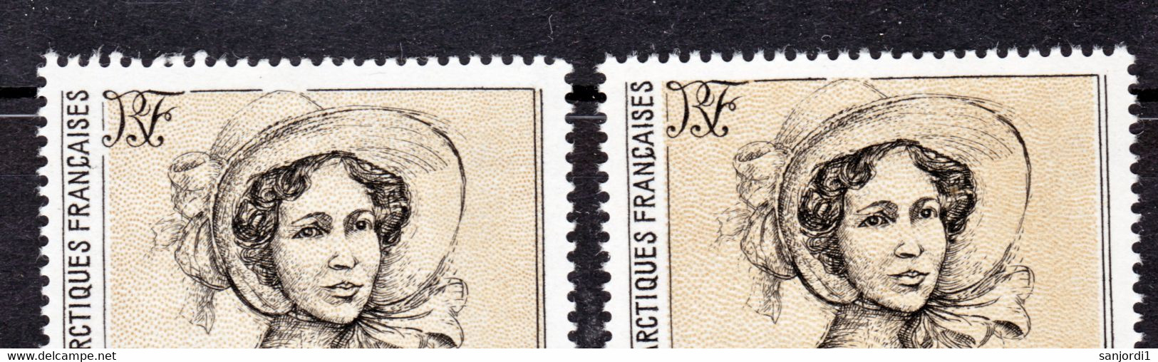 TAAF PA  68  Adéle  Variété Double Impression Points Se Tenants Et Normal Points Neuf ** MNH Sin Charmela - Imperforates, Proofs & Errors