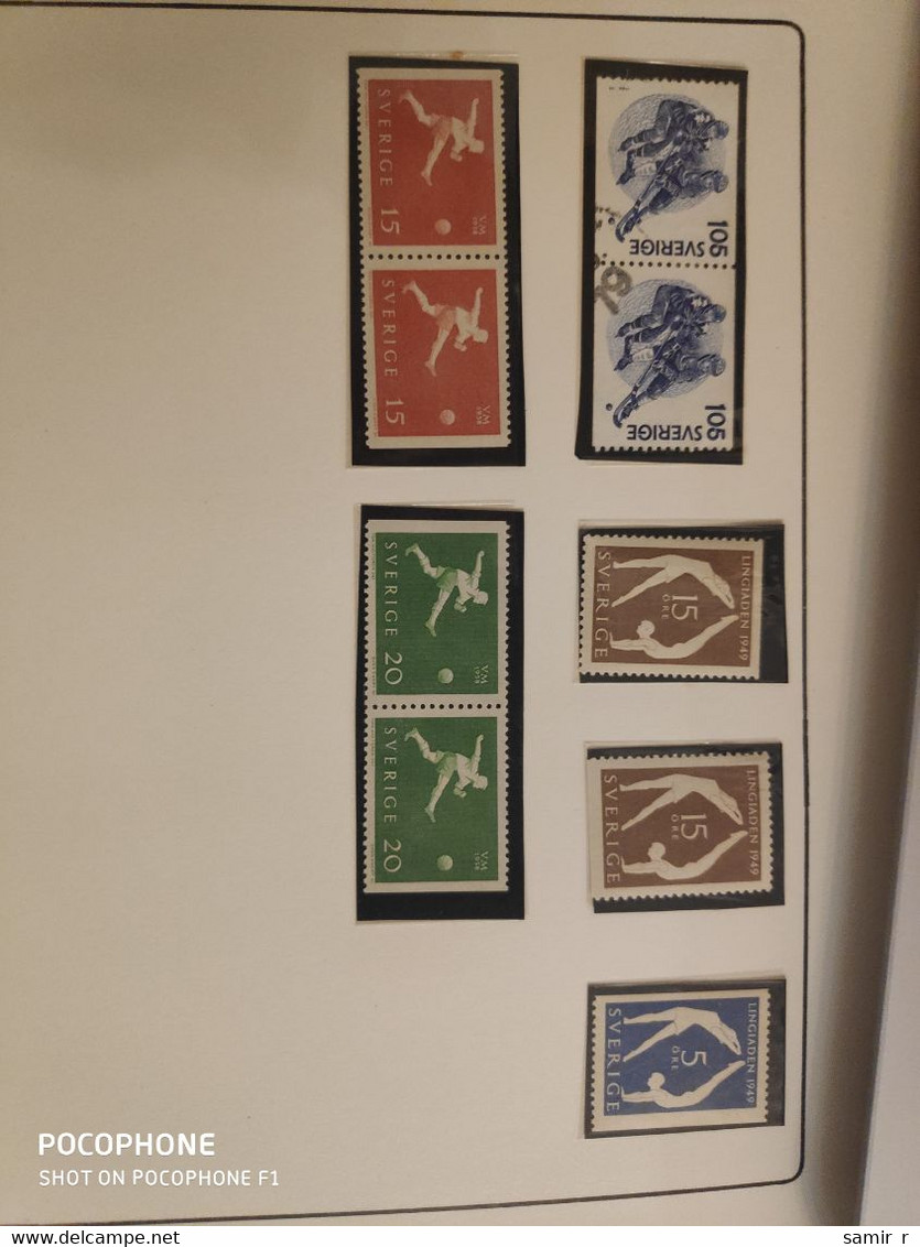 1949-1958 Sweden	Sports Football Gymnastics Hockey (AL7) - Unused Stamps