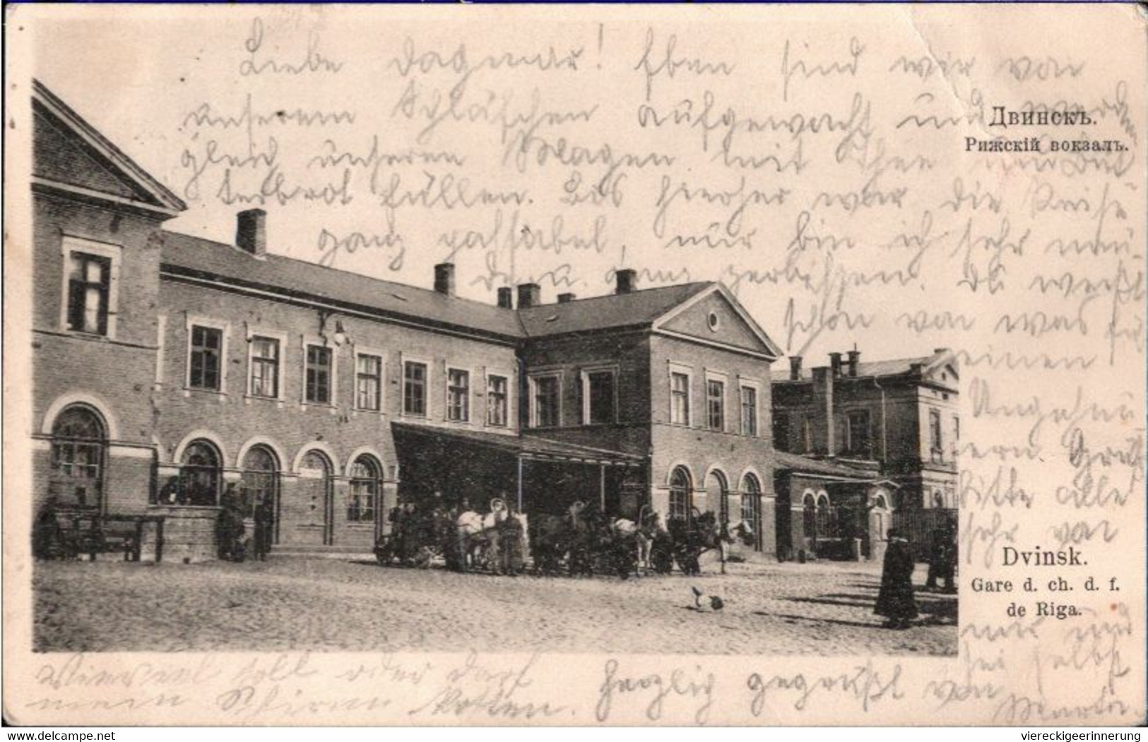 ! Alte Ansichtskarte Aus Dvinsk, Dwinsk, Daugavpils, Lettland, Bahnhof, Gare De Chemin De Fer De Riga, 1907, Dworzec - Lettland