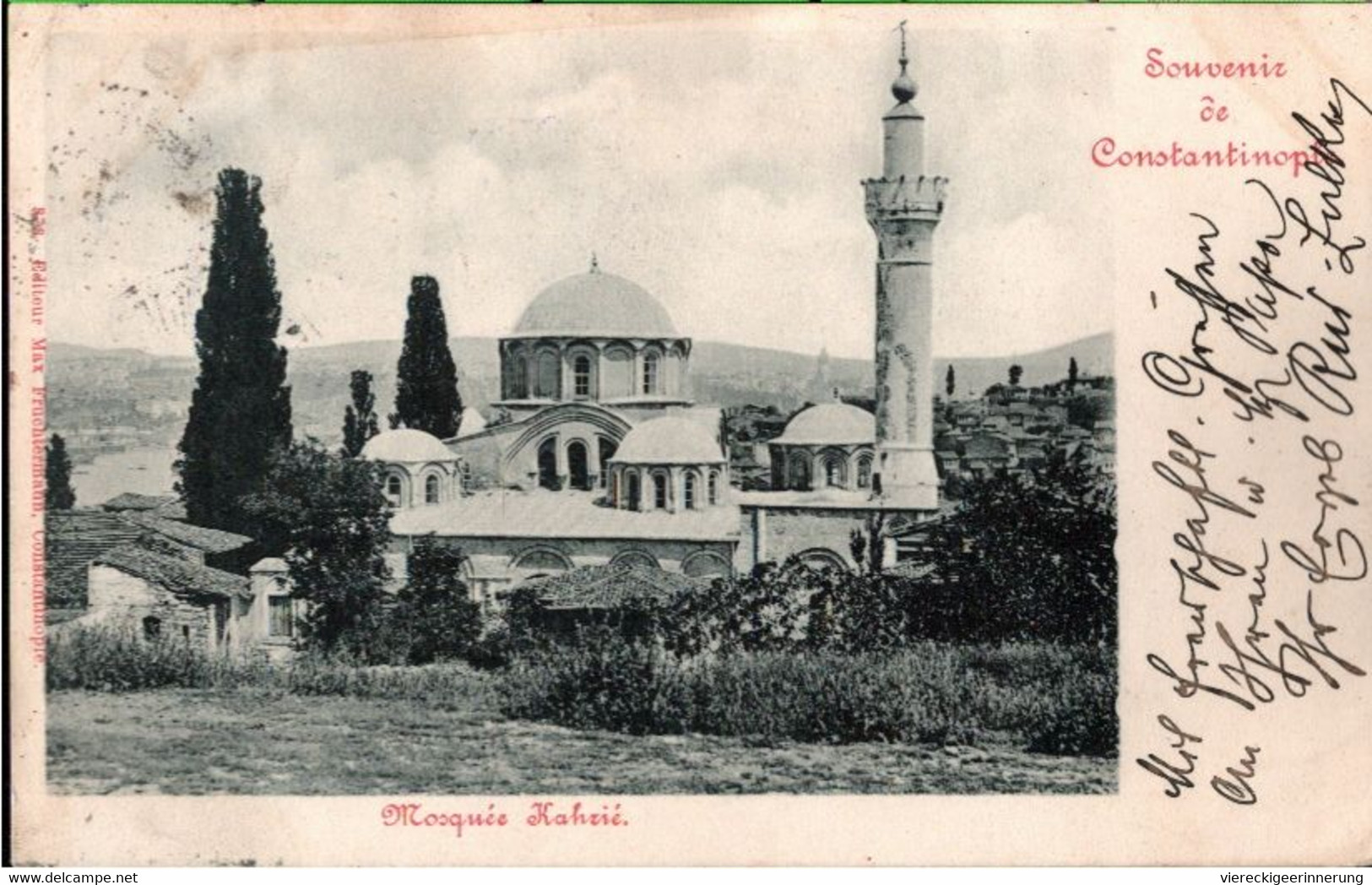 ! Alte Ansichtskarte Souvenir De Constantinople, Mosquee Kahrie, Moschee, Türkei, österreichische Post, Peitz - Turquie