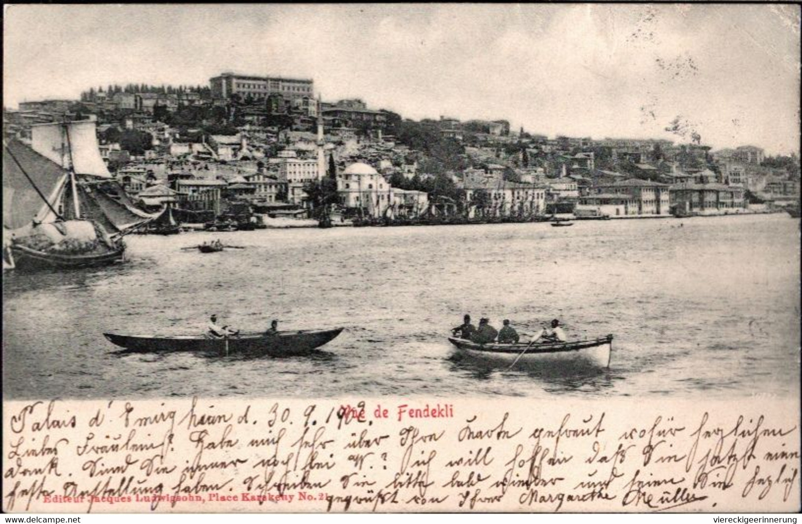 ! Alte Ansichtskarte 1902, Fendekli, Constantinople, Türkei, Istanbul, österreichische Post, Berlin - Türkei