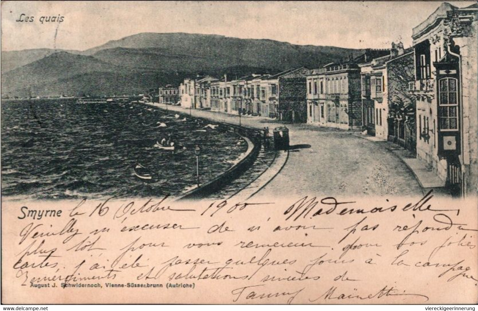 ! Alte Ansichtskarte 1900, Smyrne, Smyrna, Tramway, Türkei, österreichische Post, Heidelberg - Türkei