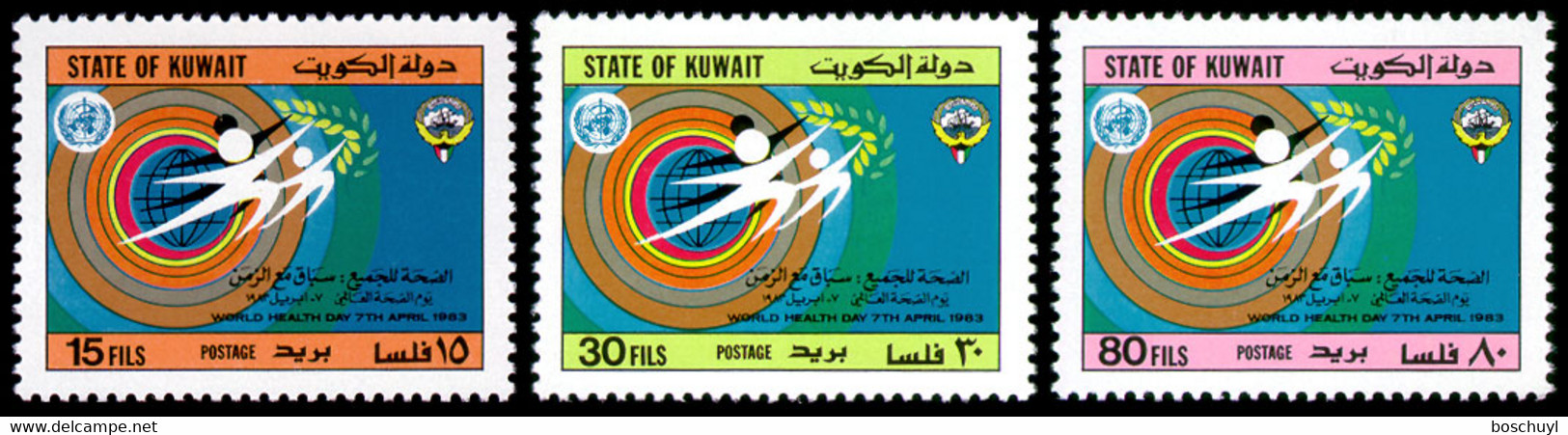 Kuwait, 1983, World Health Day, WHO, World Health Organization, United Nations, MNH, Michel 1002-1004 - Kuwait