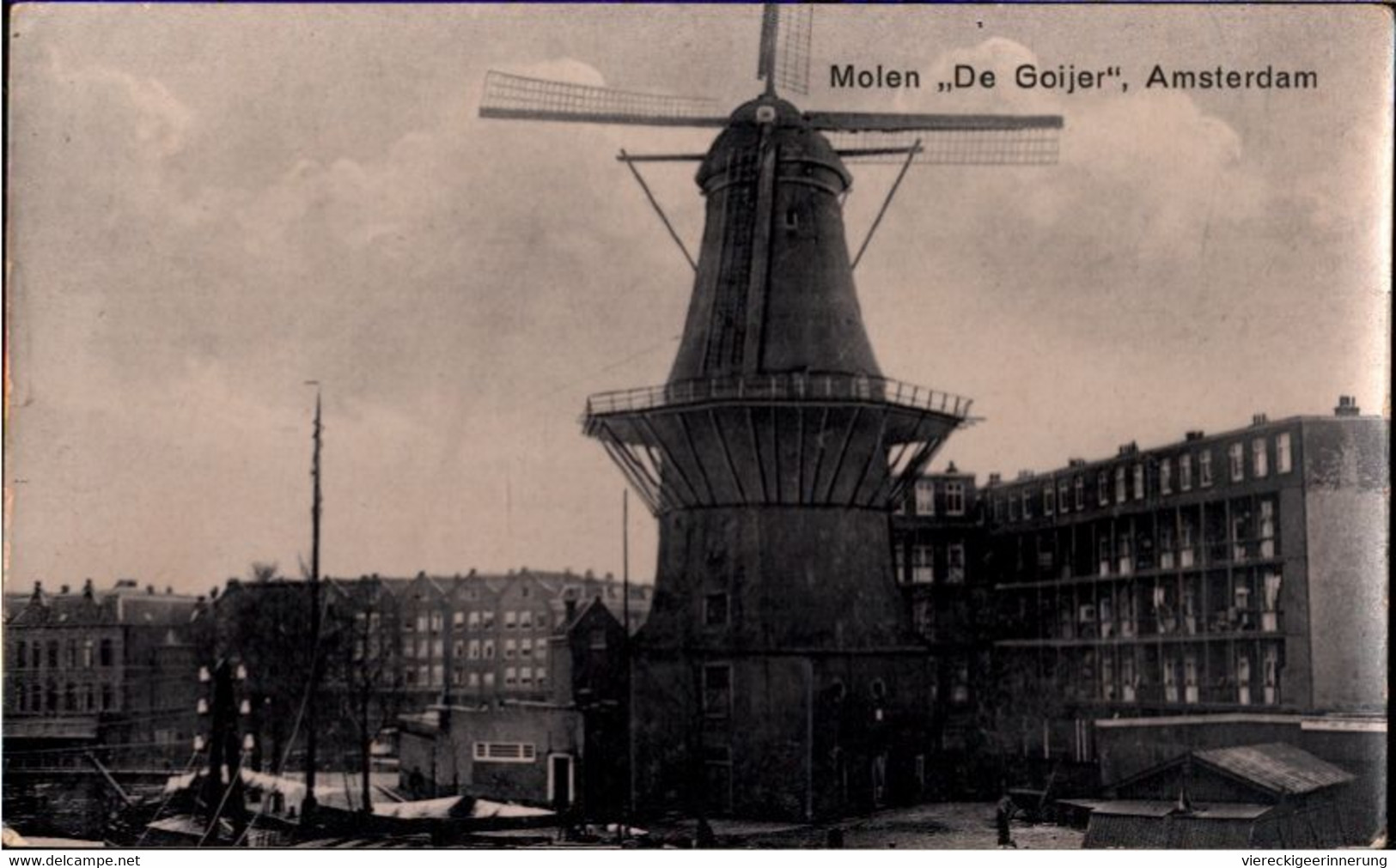 ! Alte Foto Ansichtskarte Aus Amsterdam, Molen De Goijer, Windmühle, Windmill, Moulin A Vent - Windmills