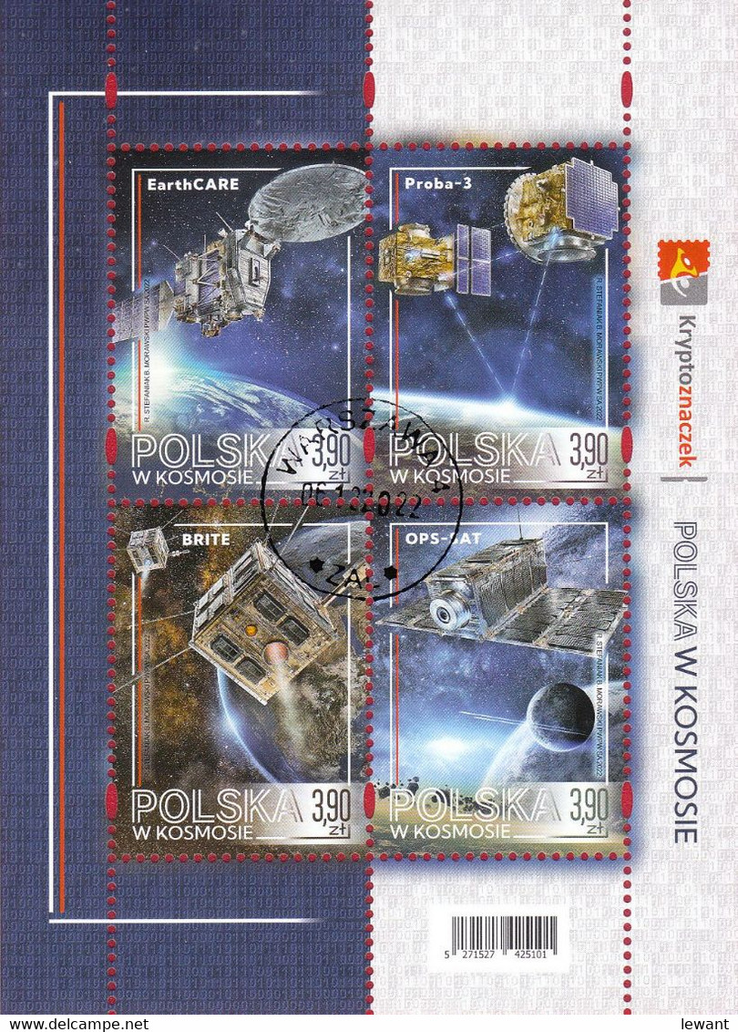 M 2022.12.06. Poland In Space - Used Minisheet - Usati