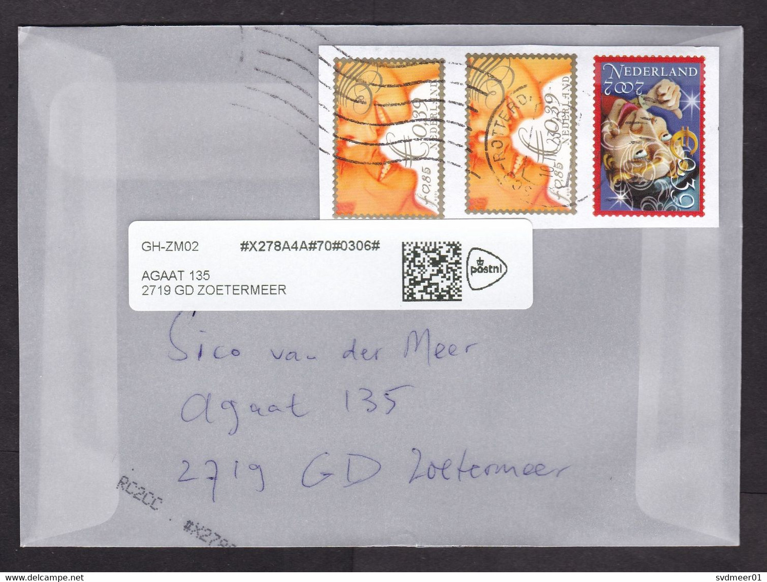 Netherlands: Cover, 2023, 3 Stamps, Love, Wedding, Efteling Fairytale Figure, Label Redirected QR Code (traces Of Use) - Briefe U. Dokumente