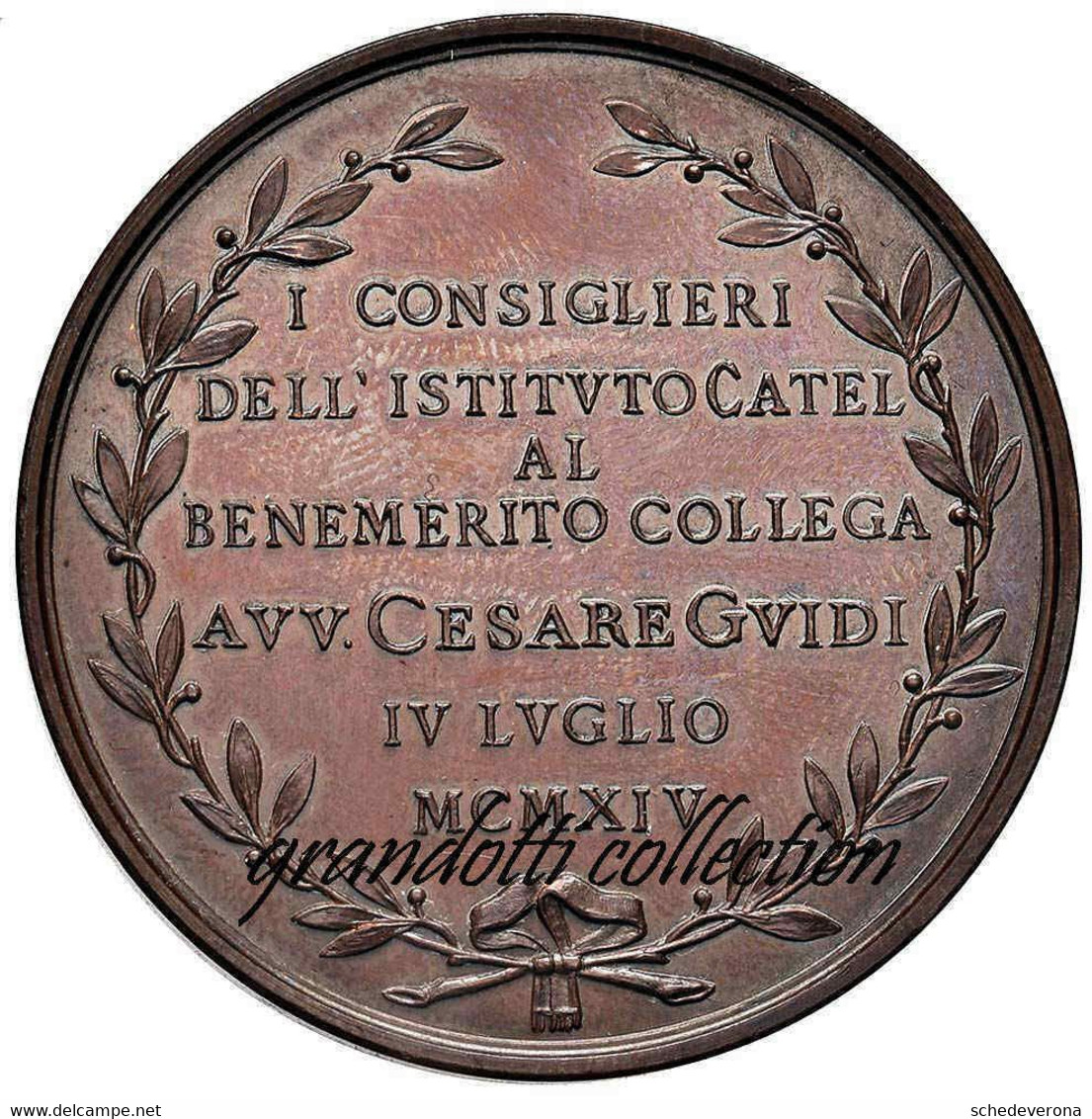 FRANCESCO E MARGHERITA CATEL 1914 MEDAGLIA BENEMERITO CESARE GUIDI - Firma's