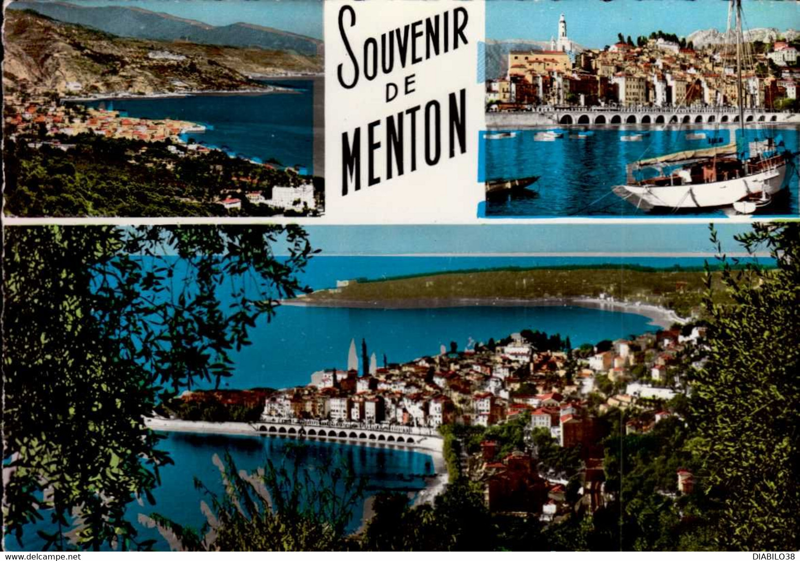 MENTON     ( ALPES MARITIMES )    SOUVENIR DE MENTON _ MULTI-VUES - Souvenir De...