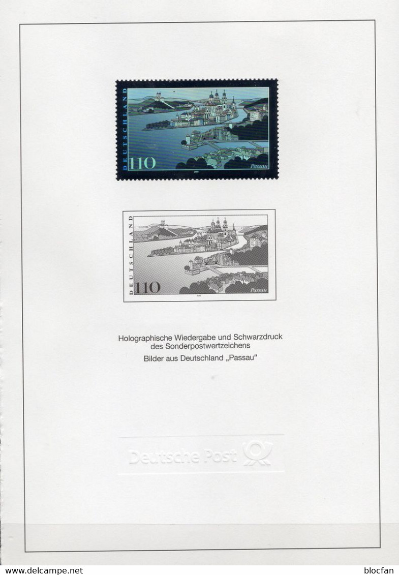 Hologramm Jahrbuch 2000 BRD 2103 SD-Block 23 ** 65€ Passau Donau-Zufluss Bloc M/s River Black-print Sheet M/s Bf Germany - Holograms