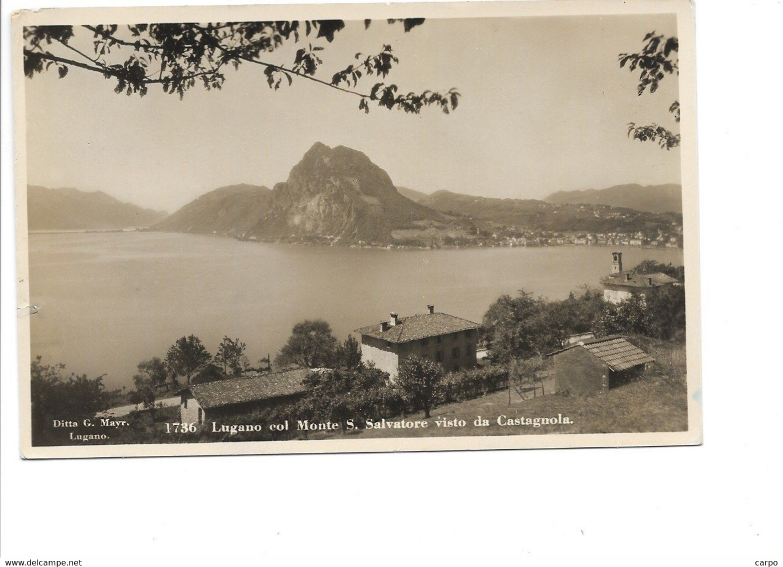 Lugano Col Monte S. Salvatore Visto Da Castagnola. - Agno