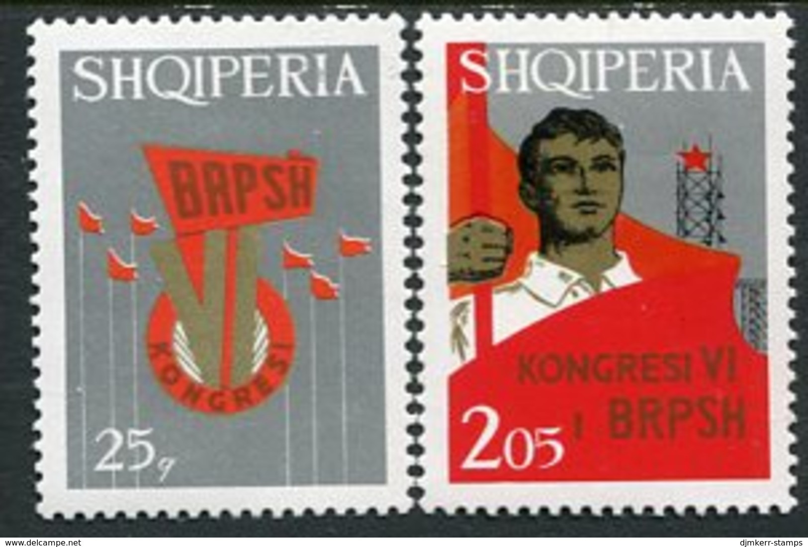 ALBANIA 1972 Youth Workers Congress MNH / **.  Michel 1589-90 - Albania