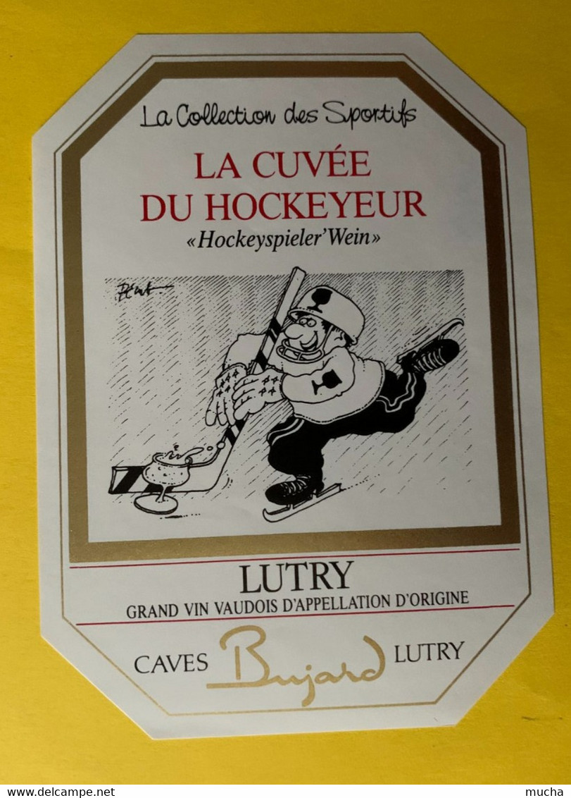 19880 -  Suisse La Collection Des Sportifs La Cuvée Du Hockeyeur Lutry Dessin De Pécub - Humor