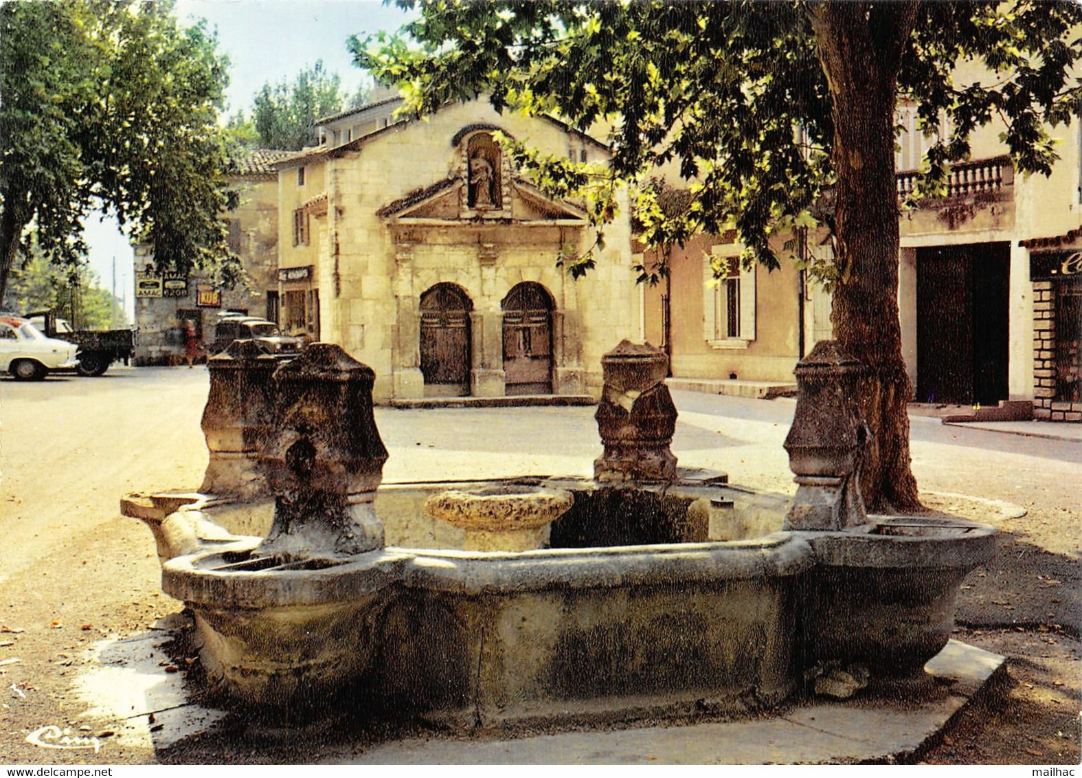 D 84 - PERNES-LES-FONTAINES - Fontaine Du Portail Neuf Et Chapelle ND De La Rose - CPM Non Voyagée Signée Cim - Pernes Les Fontaines