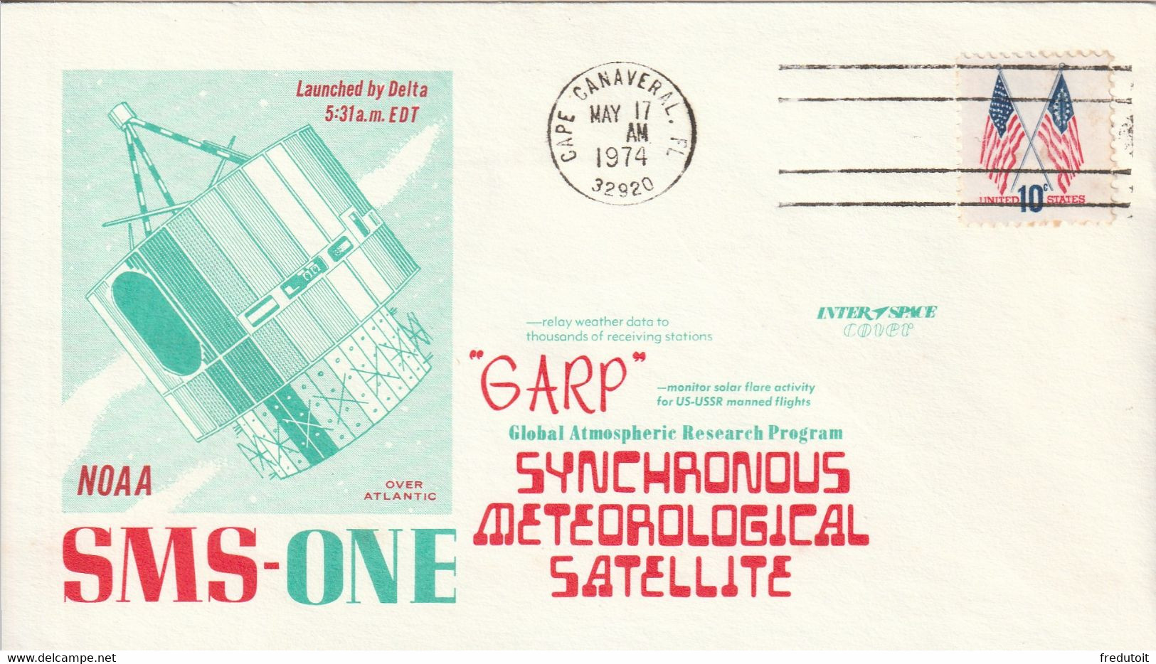 LETTRE - ESPACE - 17/05/1974 : NOA A  SMS-ONE - Amérique Du Nord