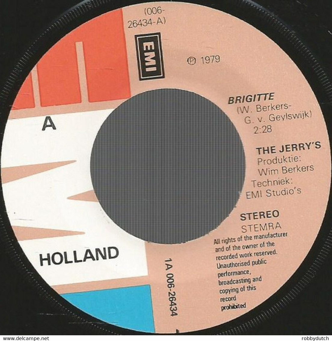 * 7" *  THE JERRY'S - BRIGITTE (Holland 1979) - Otros - Canción Neerlandesa