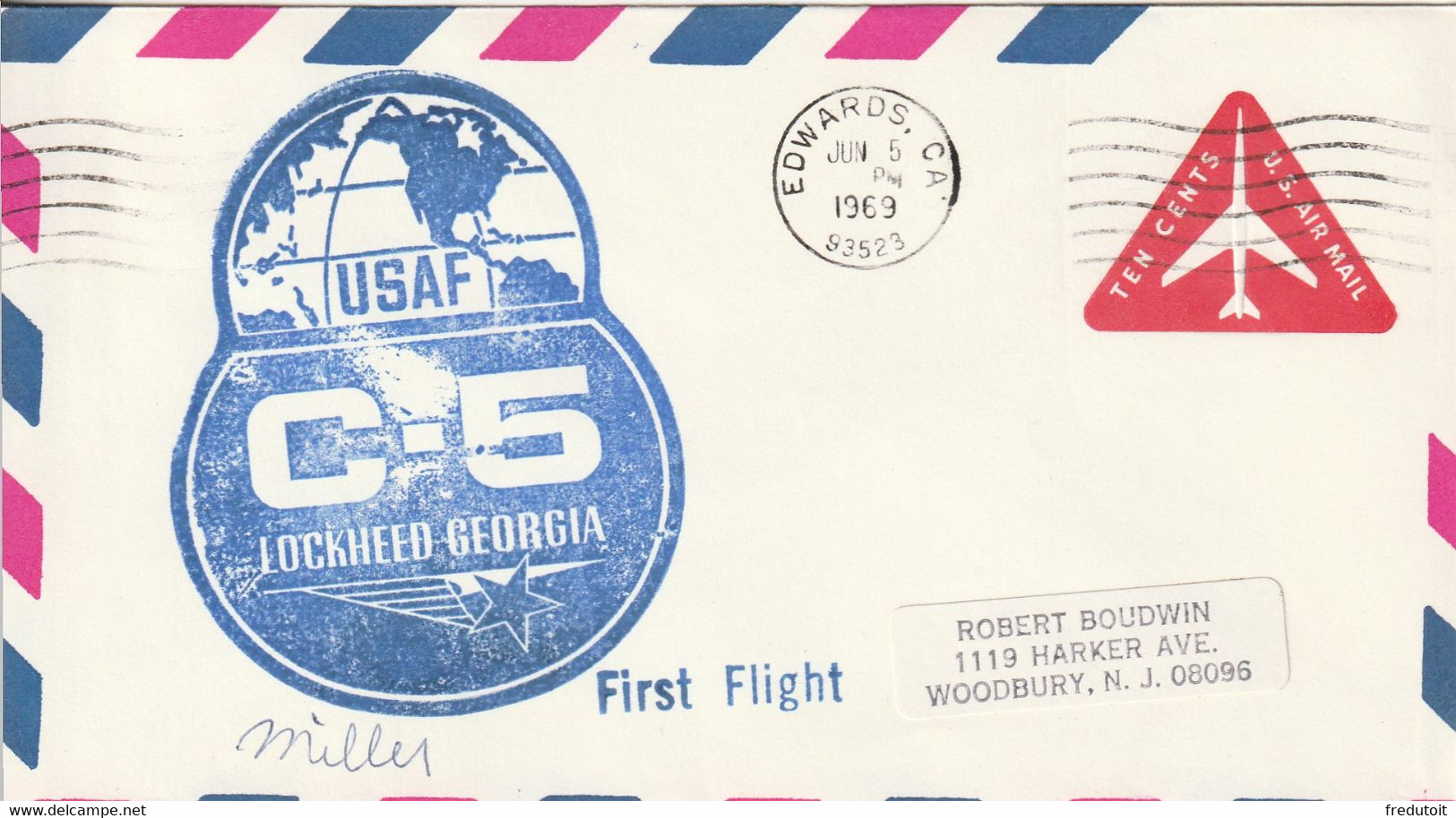 LETTRE - ESPACE - 05/06/1969 : USAF C-5 Lockeed Georgia - Noord-Amerika