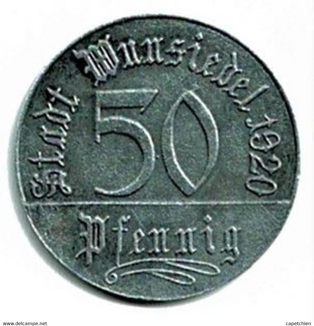 ALLEMAGNE / NECESSITE /  / STADT WUNSIEDEL /50 PFENNIG / 1920 / ZINC / 23.6 1mm / ETAT SUP / 614.4 - Notgeld