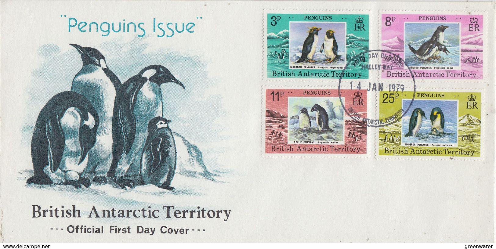 British Antarctic Territory (BAT) 1979 Penguins 4v FDC Ca Halley 14 JAN 1979  (58365) - FDC