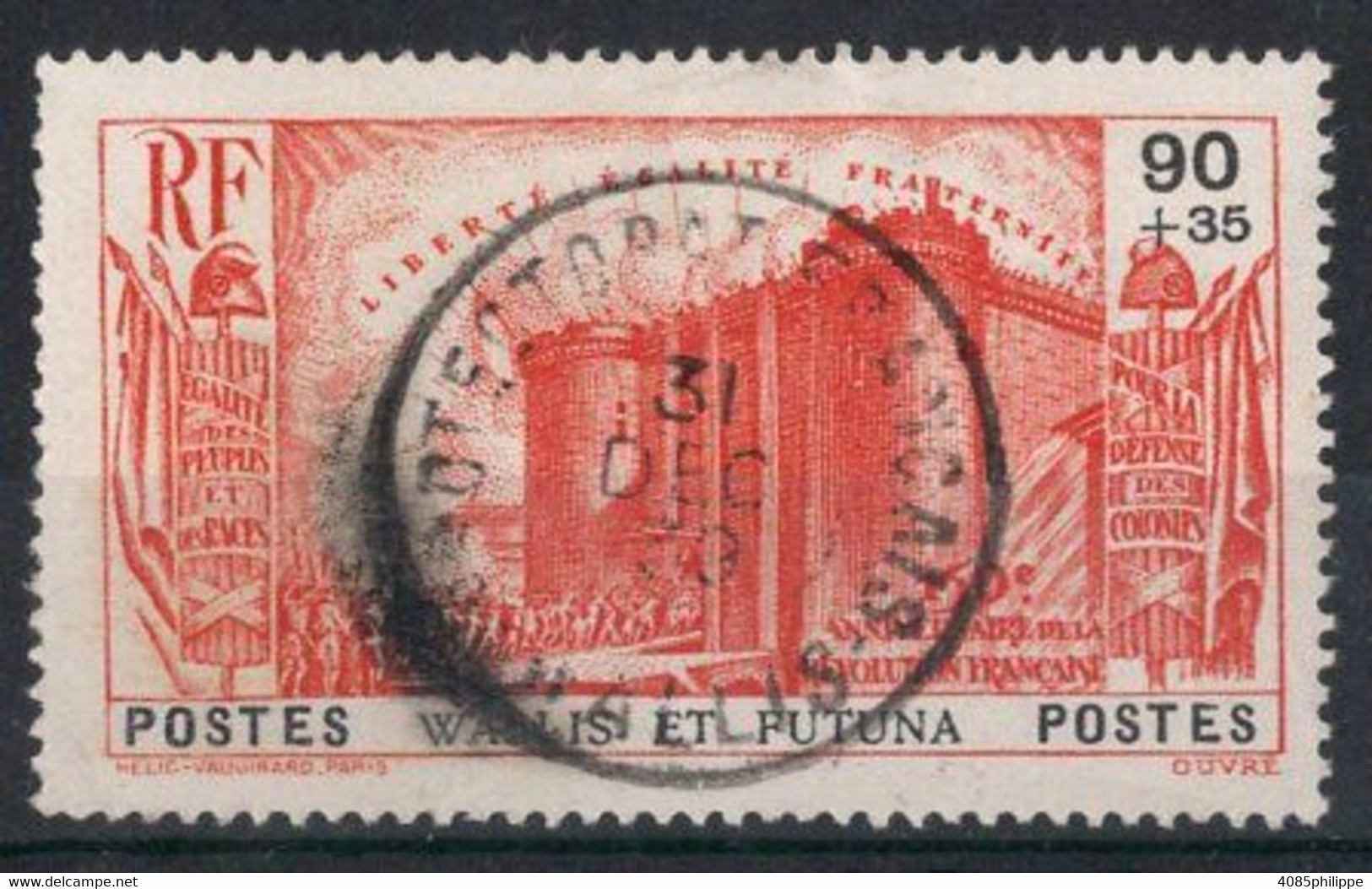 Wallis & Futuna Timbre-Poste N°74 Oblitéré Des Dents Limites à Gauches Cote : 35.00€ - Oblitérés