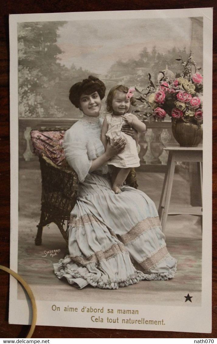 Ak CPA 1908 Mère Enfant  Emaillographie - Día De La Madre