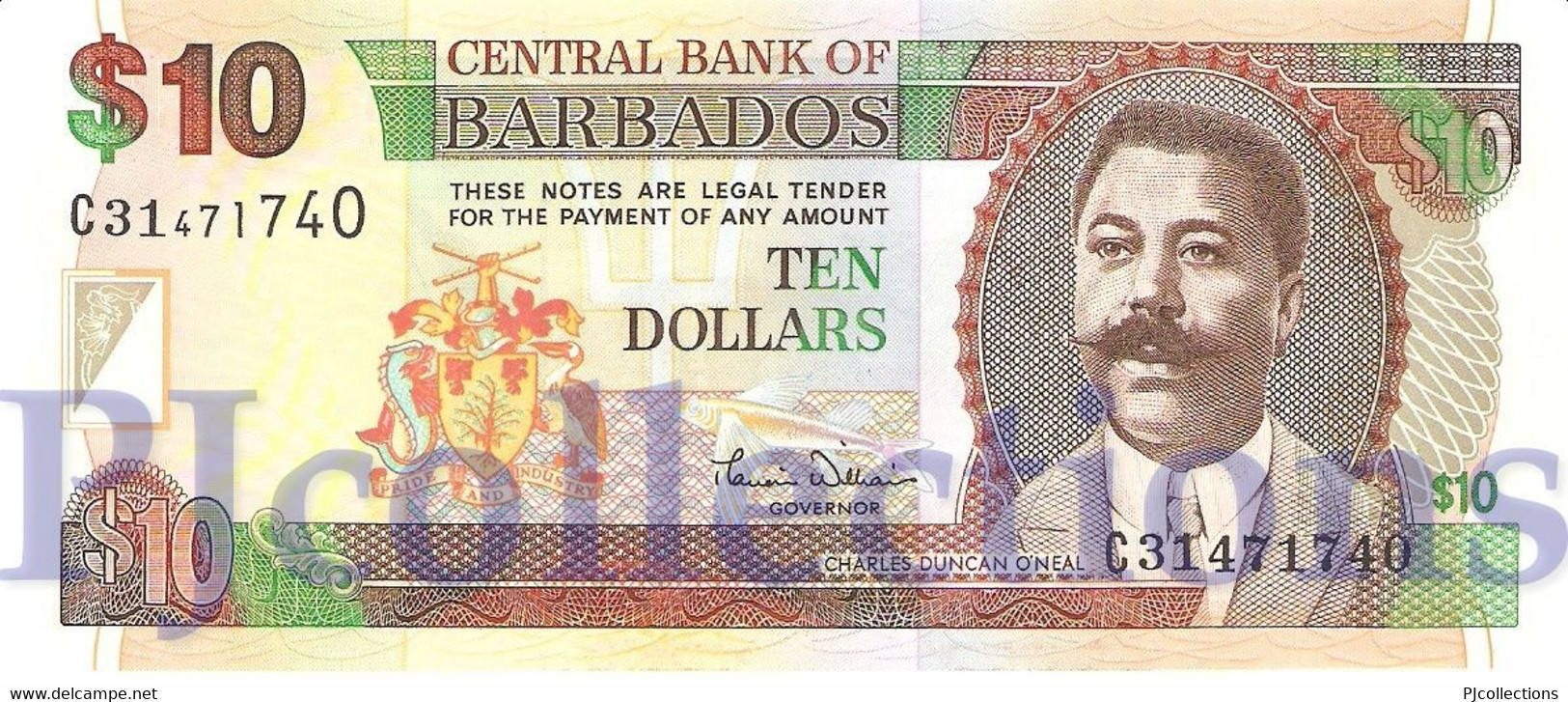 BARBADOS 10 DOLLARS 2000 PICK 62 UNC - Barbados