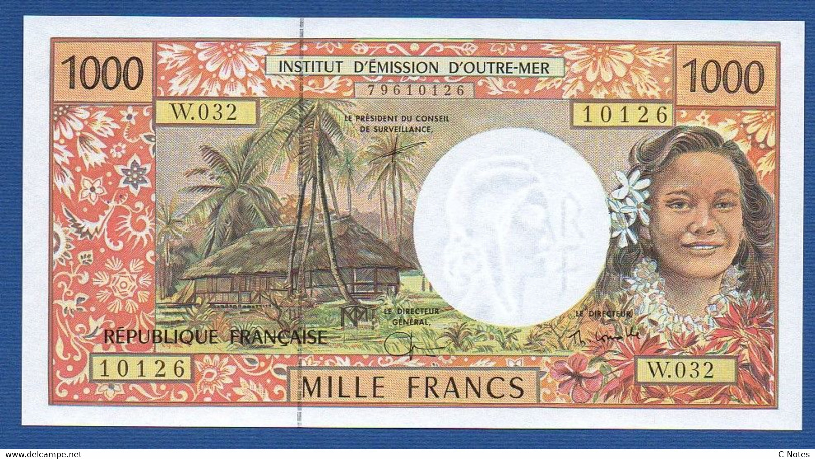 FRENCH PACIFIC TERRITORIES - P.2h – 1.000 Francs ND (1992-2013)  UNC Serie W.032 10126 - Französisch-Pazifik Gebiete (1992-...)