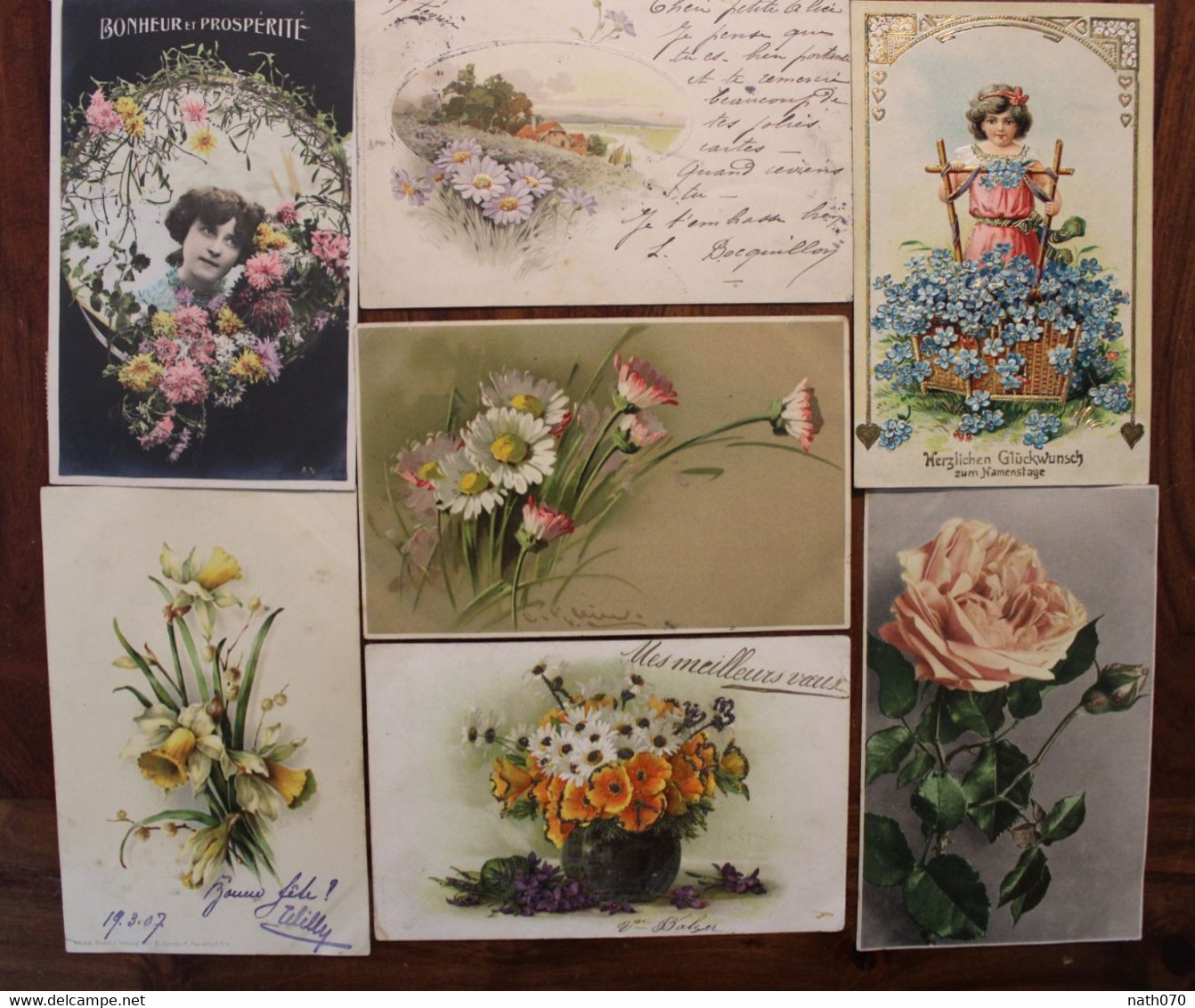 Lot 34 Ak CPA 1900's Fleurs Carte Voyagée Elsass Alsace - Autres & Non Classés