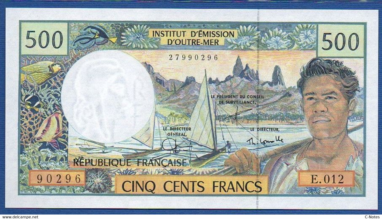 FRENCH PACIFIC TERRITORIES - P.1e – 500 Francs ND (1990-2012)  UNC Serie E.012 90296 - Territorios Francés Del Pacífico (1992-...)
