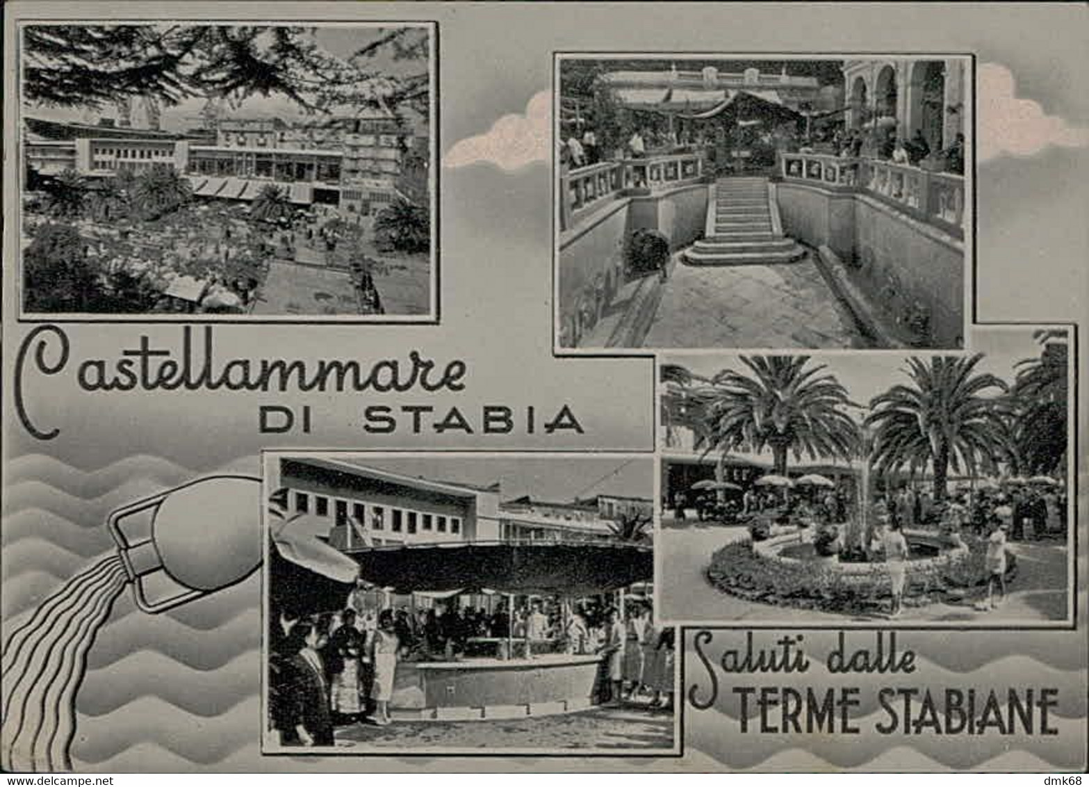 CASTELLAMMARE DI STABIA - VEDUTINE / SALUTI DALLE TERME STABIANE - EDIZIONE FARFALLA - SPEDITA 1965 (14815) - Castellammare Di Stabia