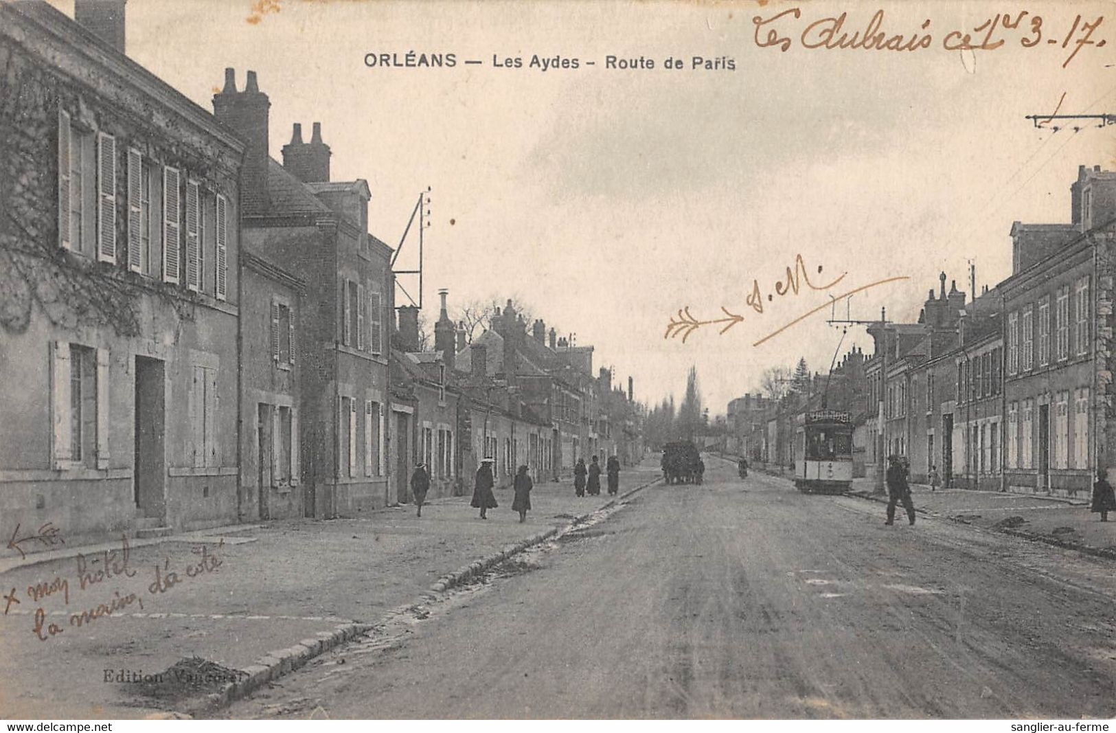 CPA 45 ORLEANS LES AYDES ROUTE DE PARIS / TRAMWAY / Cliché Rare - Orleans