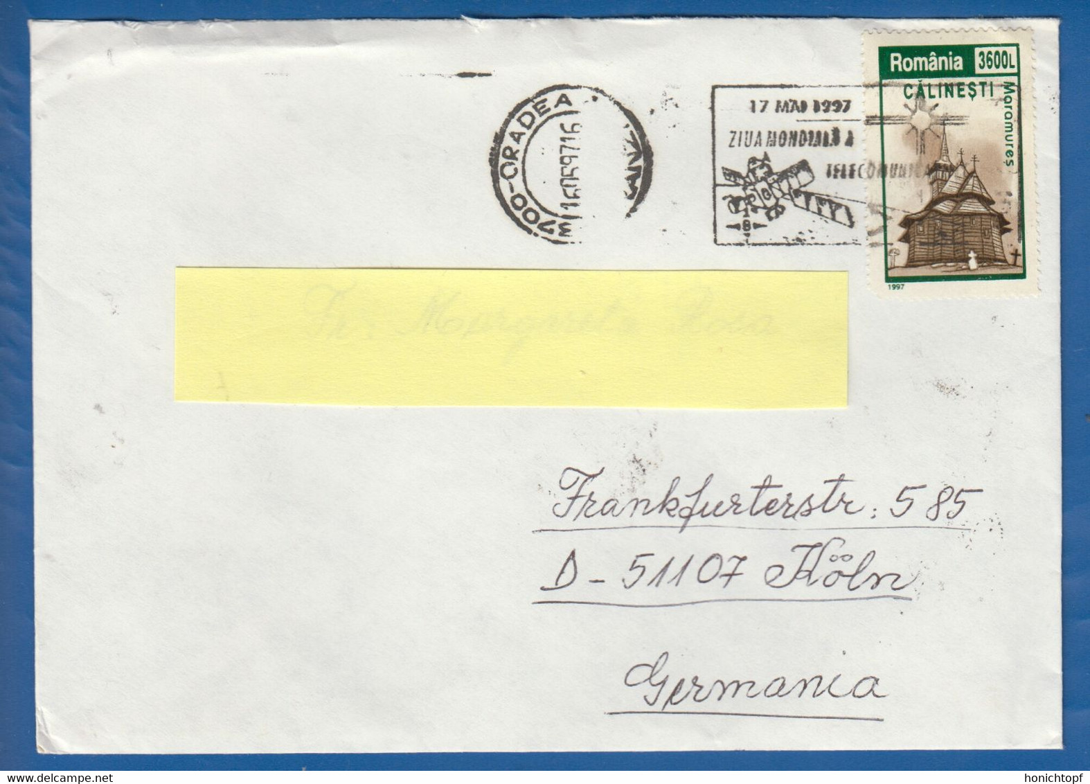 Rumänien; Brief Infla; 1997; Oradea; Romania - Briefe U. Dokumente