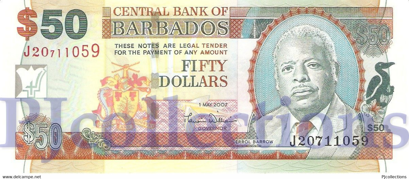 BARBADOS 50 DOLLARS 2007 PICK 70a UNC - Barbados