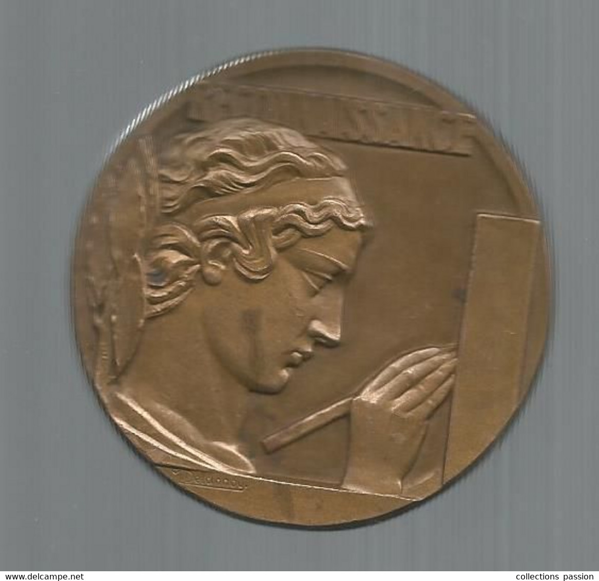 JC, Médaille ,  RECONNAISANCE , Graveur M. Delannoy, Dia: 60 Mm, 81 Gr,  Frais Fr 3.35 E - Professionnels / De Société