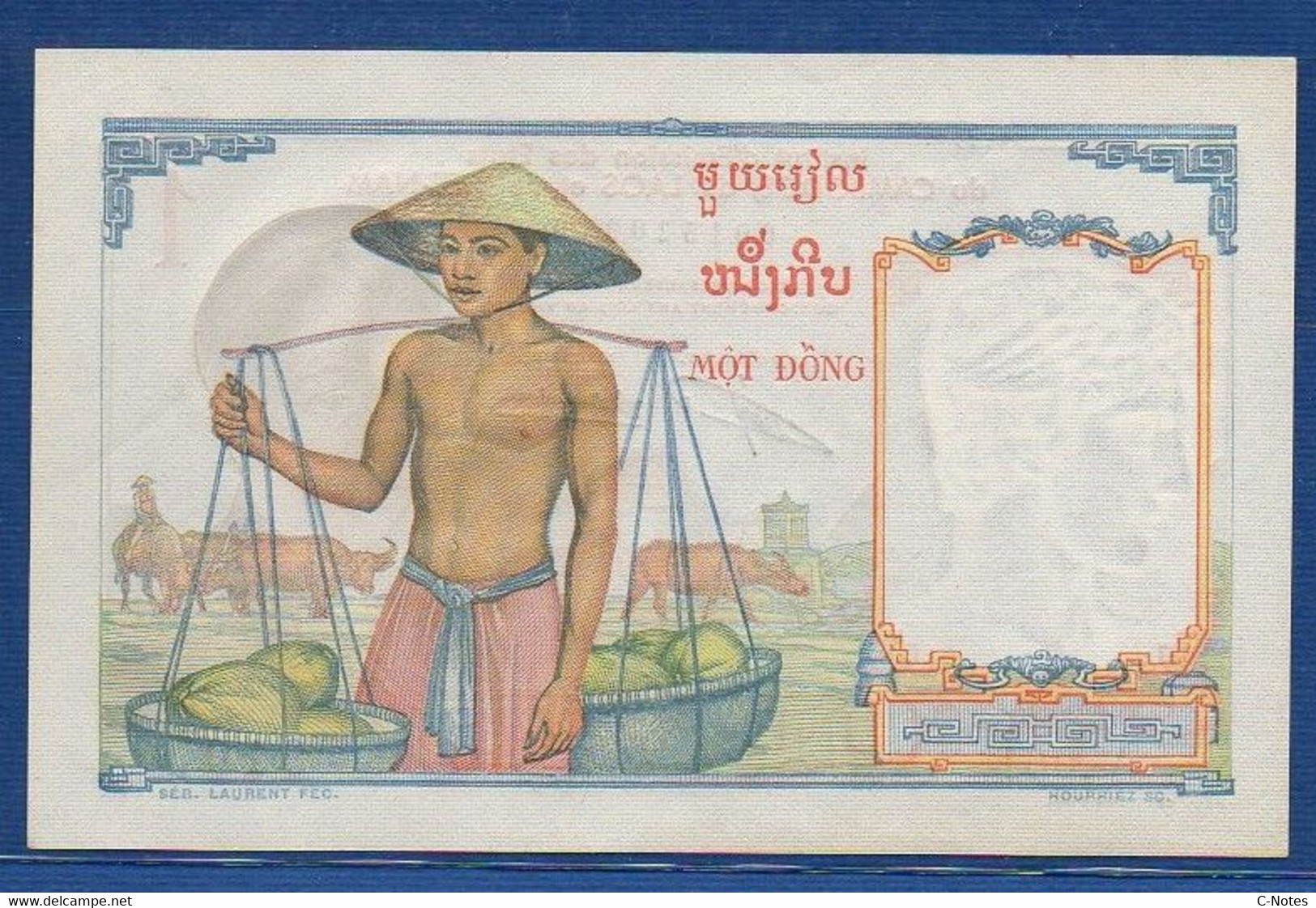FRENCH INDOCHINA - P. 92 –  1 Piastre ND (1953) UNC-, S/n V.061 910 - Indochina