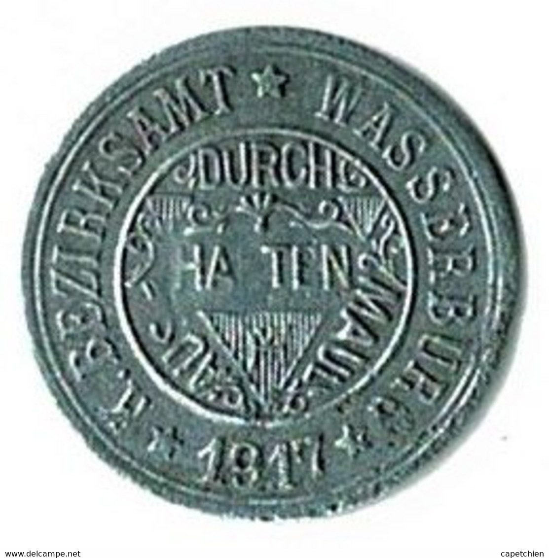 ALLEMAGNE / NECESSITE /  BEZIRKSAMT WASSERBURG / 10 PF./ 1917  / ZINC / 20 Mm / ETAT TTB / 578.2 - Monétaires/De Nécessité