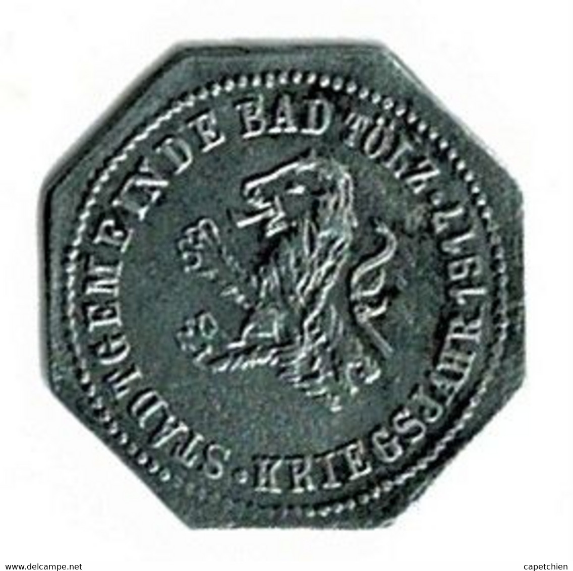 ALLEMAGNE / NECESSITE / STADTGEMEINDE TÖLZ / 10 PF./ 1917  / ZINC / 21 Mm / ETAT TTB / 541.3 - Noodgeld