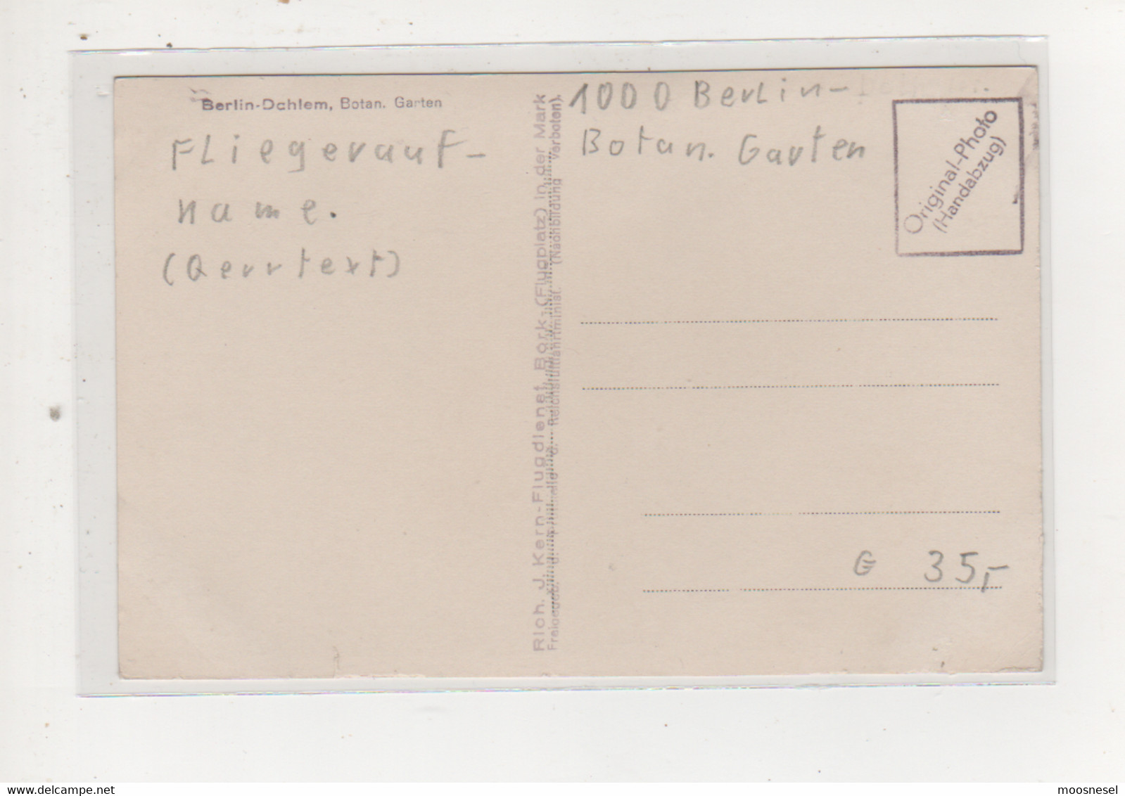 Antike Postkarte - BERLIN  FLIGERAUFNAME  BOTAN. GARTEN - Dahlem