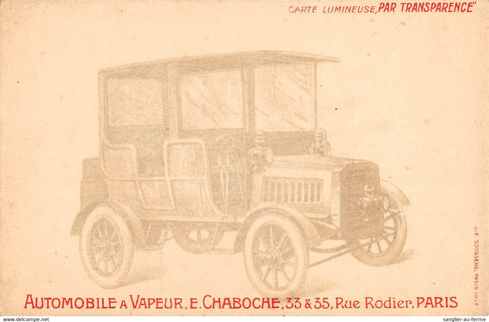 CPA 75 PARIS 9e AUTOMOBILE A VAPEUR E.CHABOCHE RUE RODIER A PARIS / AUTOMOBILE - Distretto: 09