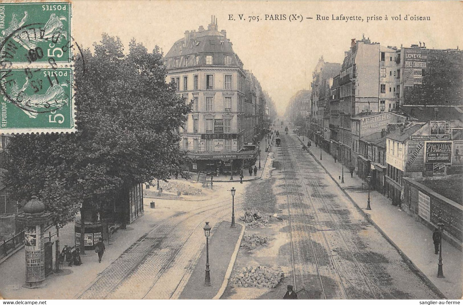 CPA 75 PARIS 10e RUE LAFAYETTE PRISE A VOL D'OISEAU - Arrondissement: 10